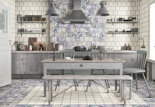 Керамическая плитка для пола как выразительный элемент интерьера кухни
