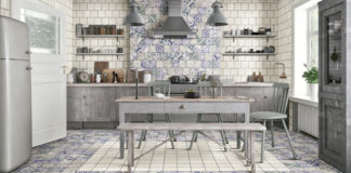 Керамическая плитка для пола как выразительный элемент интерьера кухни