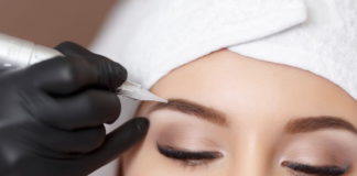 Теневая растушевка бровей